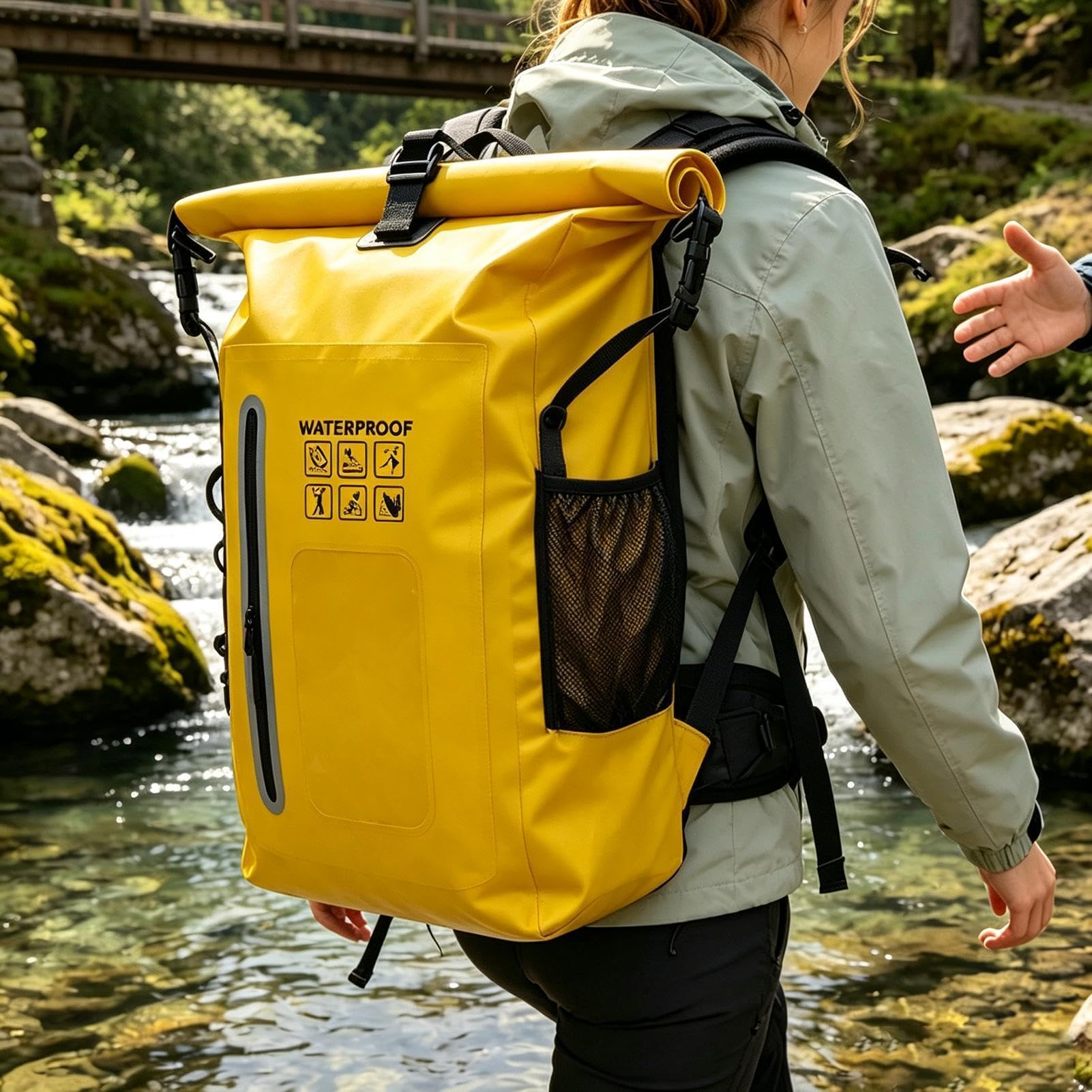 Zaino Dry Bag Impermeabile Capacità Elevata Chiusura A Rotolo Ultraleggero | Borsa Da Escursionismo Impermeabile Per Uomo E Donna Per Rafting Kayak Nuoto Snowboard Viaggi Outdoor