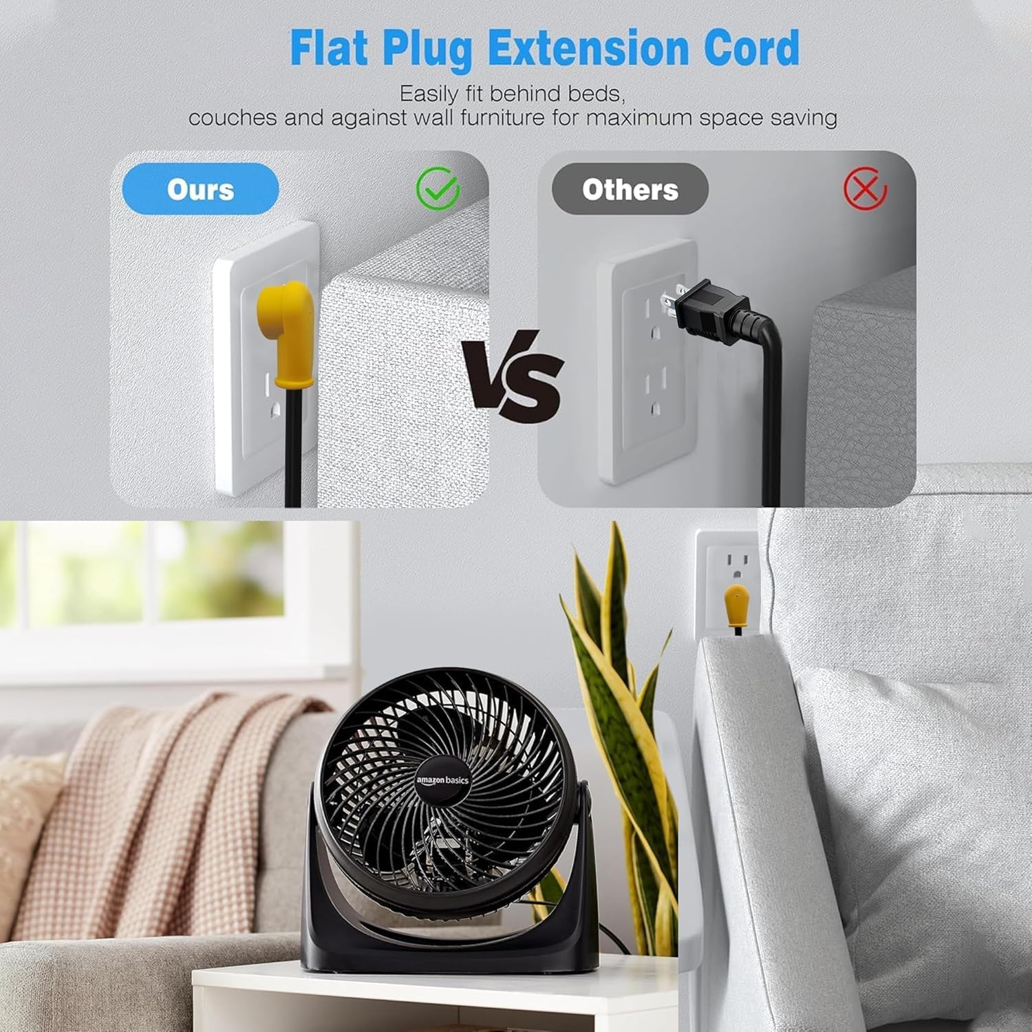 6FT Heavy Duty Extension Cord 12AWG 15A to 20A,4-in-1 T-Blade Connector 5-15P to 5-20R 6-15R 6-20R,1875W 125V ETL Listed AC Power Cord