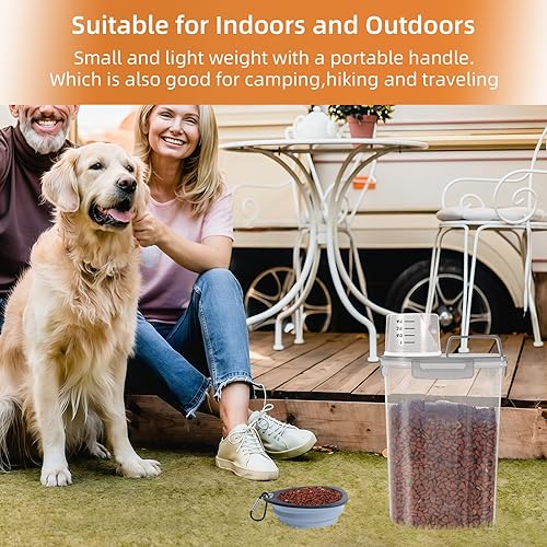 Miniatura 6 de 3-5Lbs Airtight Small Cat Dog Pet Food Storage Containers BPA Free, with Large Pour Spout/1 Measuring Cup/ 4 Safety Locks and Double-layer Silicone