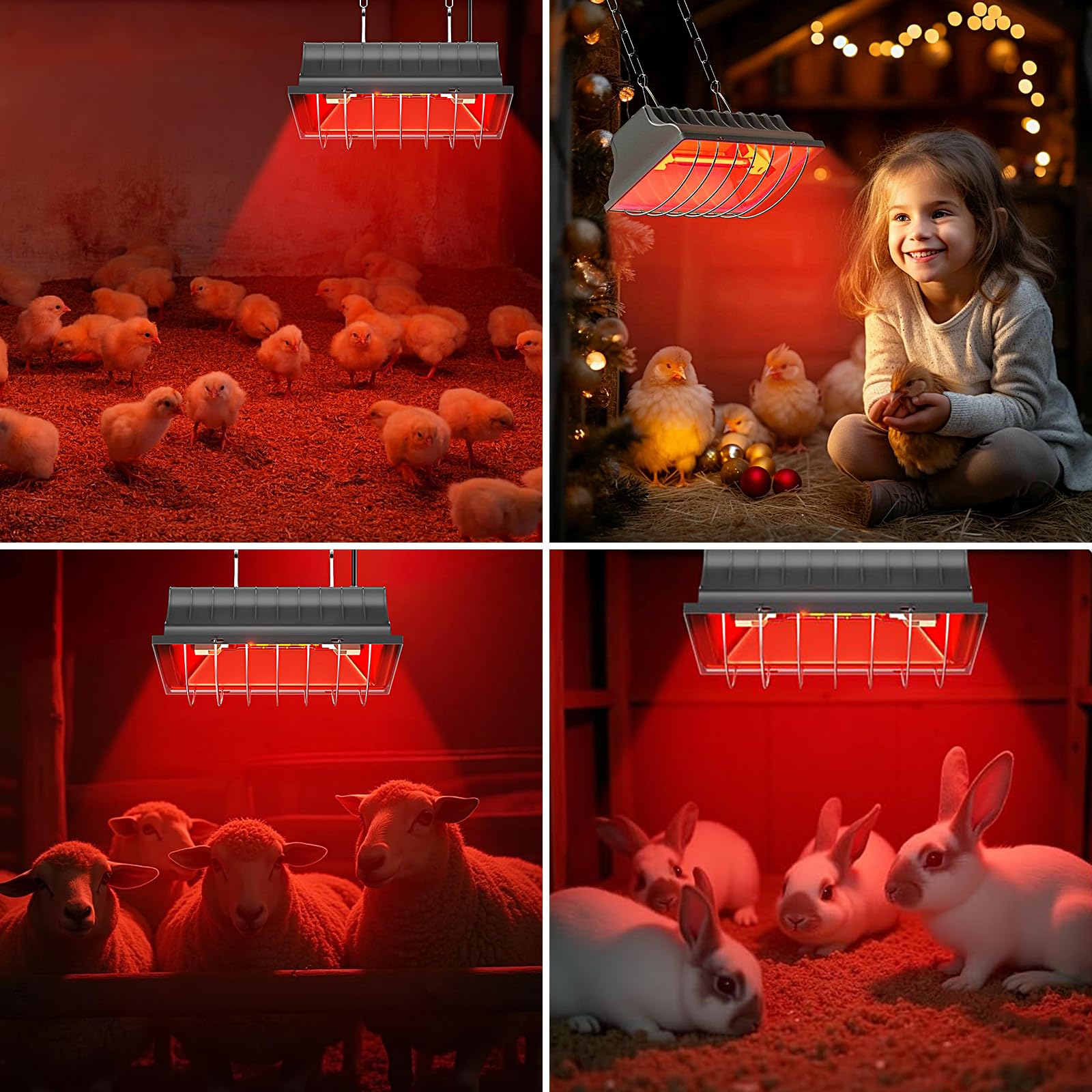 Calentador para Gallinero, Lámpara Infrarroja Impermeable de 250 W, Calentador de Invierno, Termostato para Aves de Corral con Ajustable para Pollitos, Cachorros, Gatos, Cerdos, Perros y Reptiles