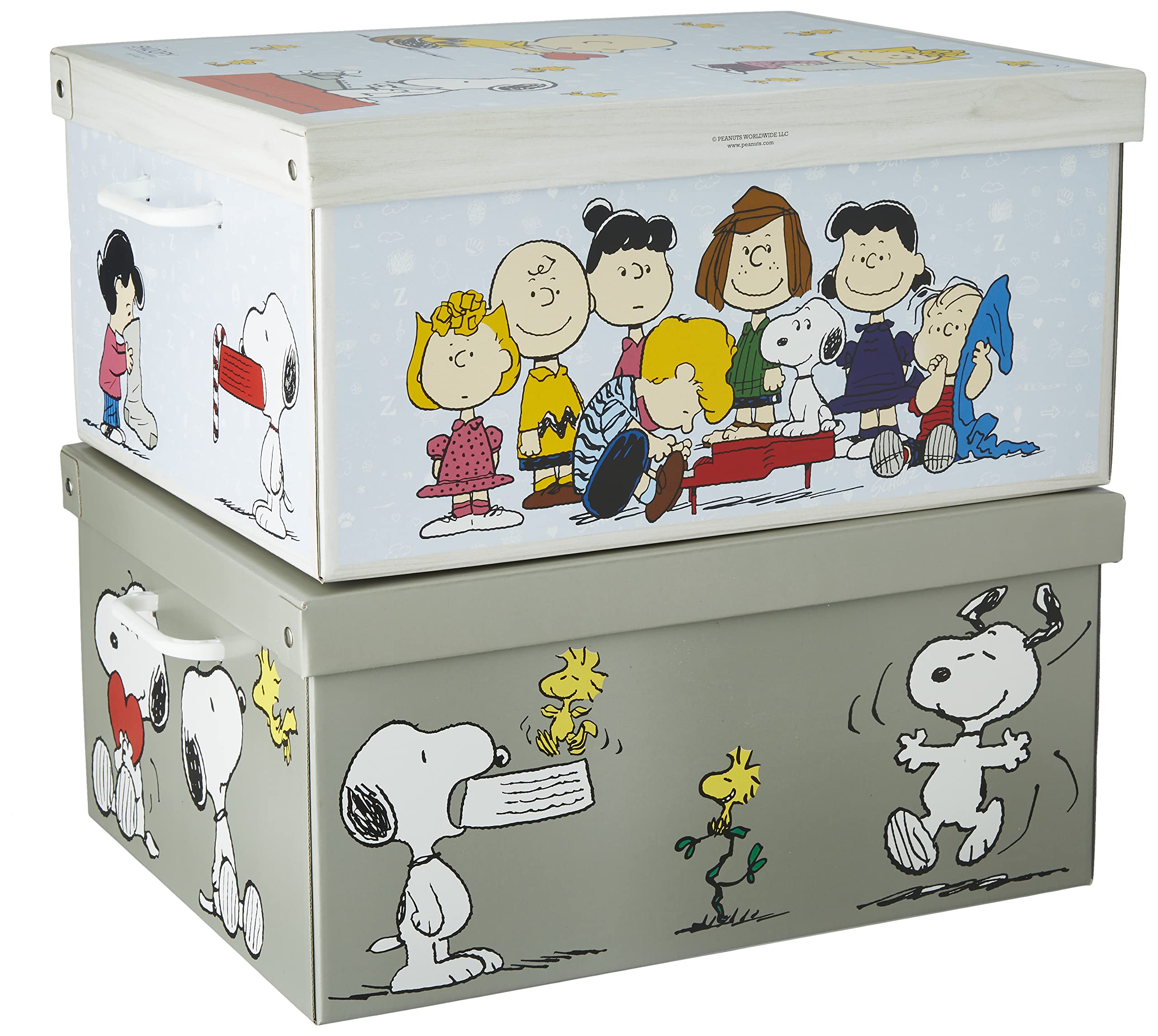 Lavatelli Set 2 pezzi Scatole armadio in cartone, scatole per vestiti e biancheria, per cambio stagione, Snoopy Mix 49x40xh24 cm