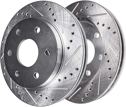 Miniatura 6 de Detroit Axle - Kit de frenos para Ford F-150 Lincoln Mark LT 4WD 2004-2008 Rotores de freno perforados y ranurados Pastillas de freno de cerámica