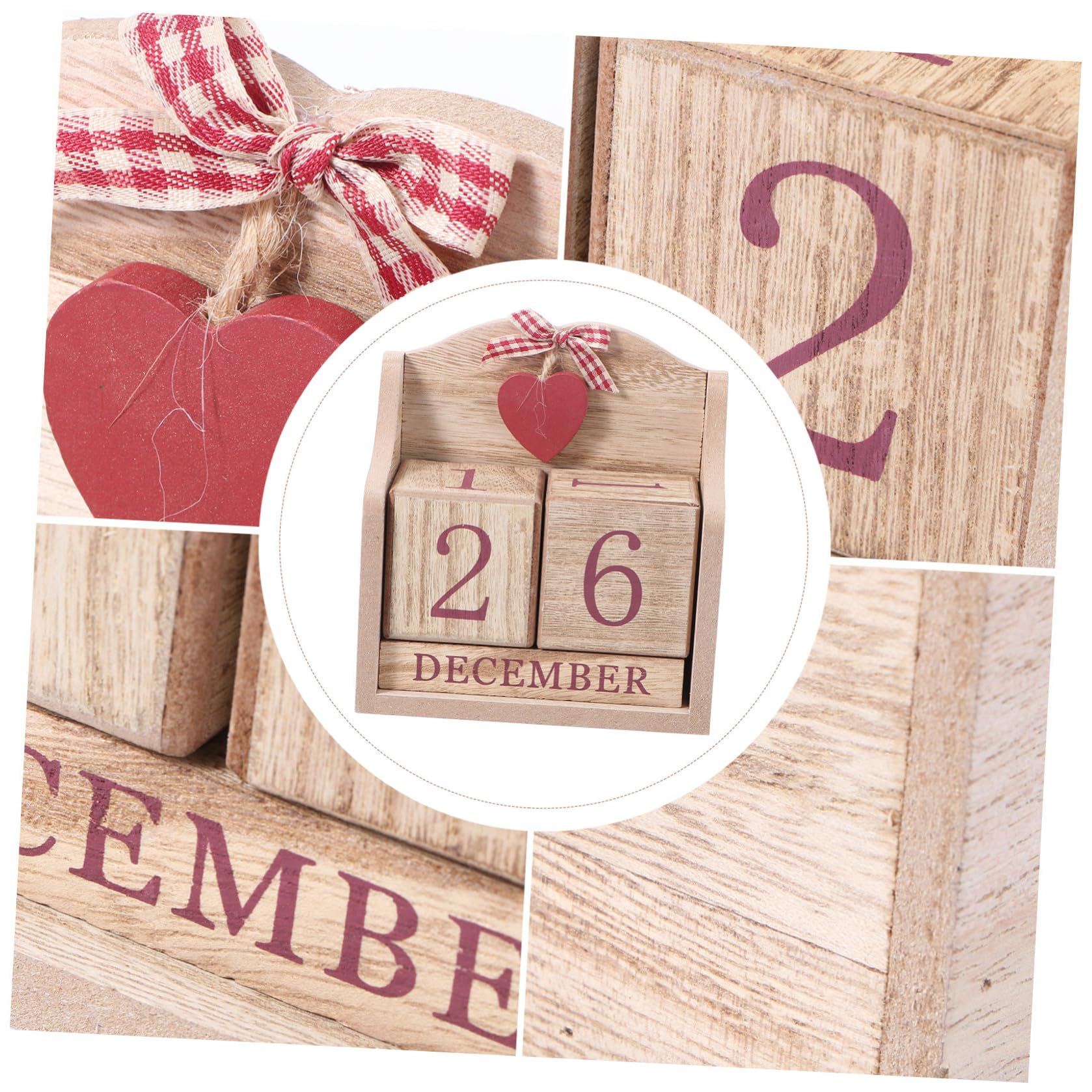 Calendario in Legno dal Design Retrò con Cambio Data Manuale, Decorazione Shabby Chic per Ufficio e Soggiorno, Accessorio Unico e Funzionale