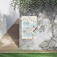 Vista 6 de INNORU Bandera de jardín con texto en inglés "It's a Boy", letrero de fiesta de revelación de género, letrero de bienvenida para baby shower