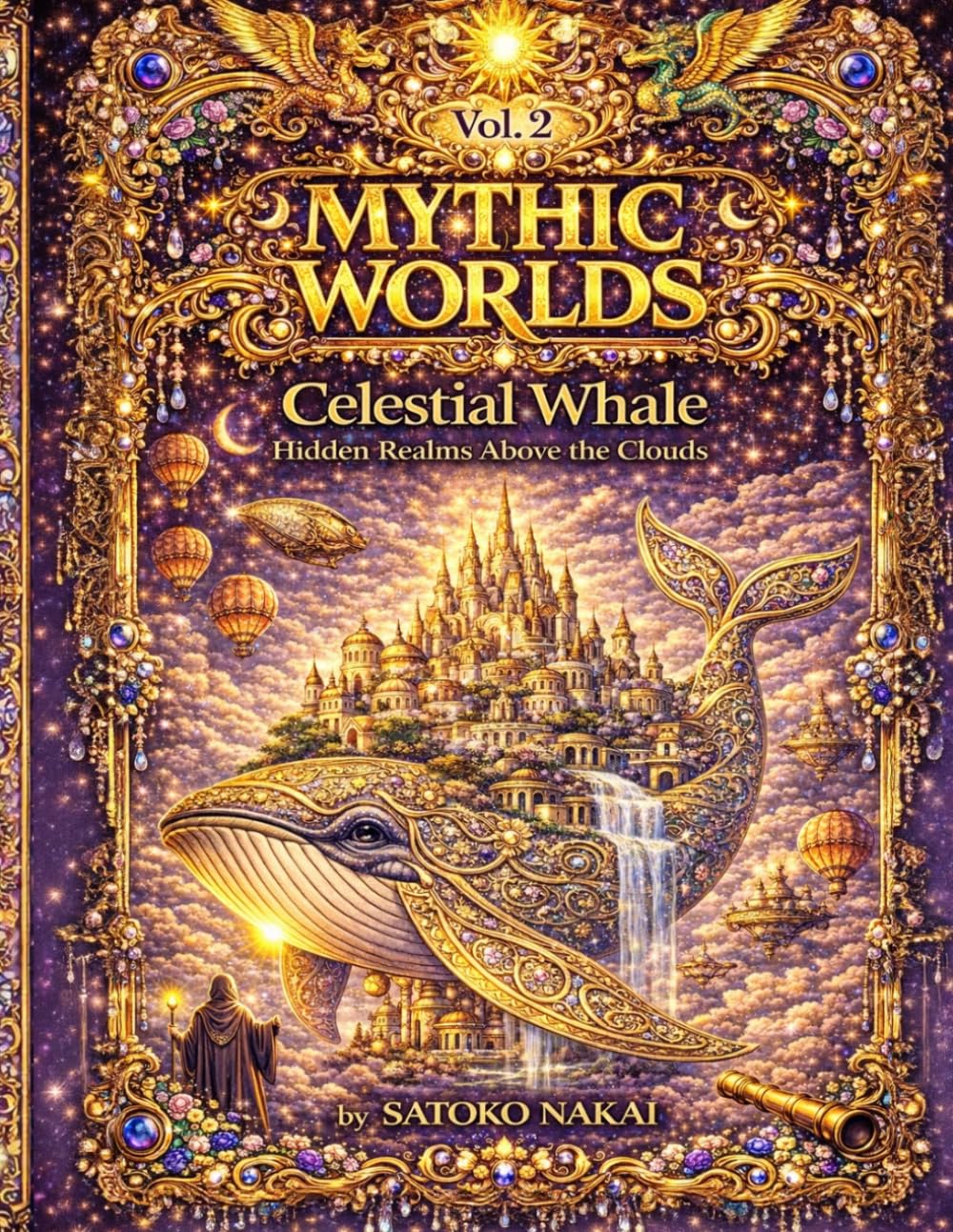 MYTHIC WORLDS Vol.2: Celestial Whale: Hidden Realms Above the Clouds – A Fantasy Coloring Book for Adults and Teens (Mythic Worlds: Worlds Within Worlds)