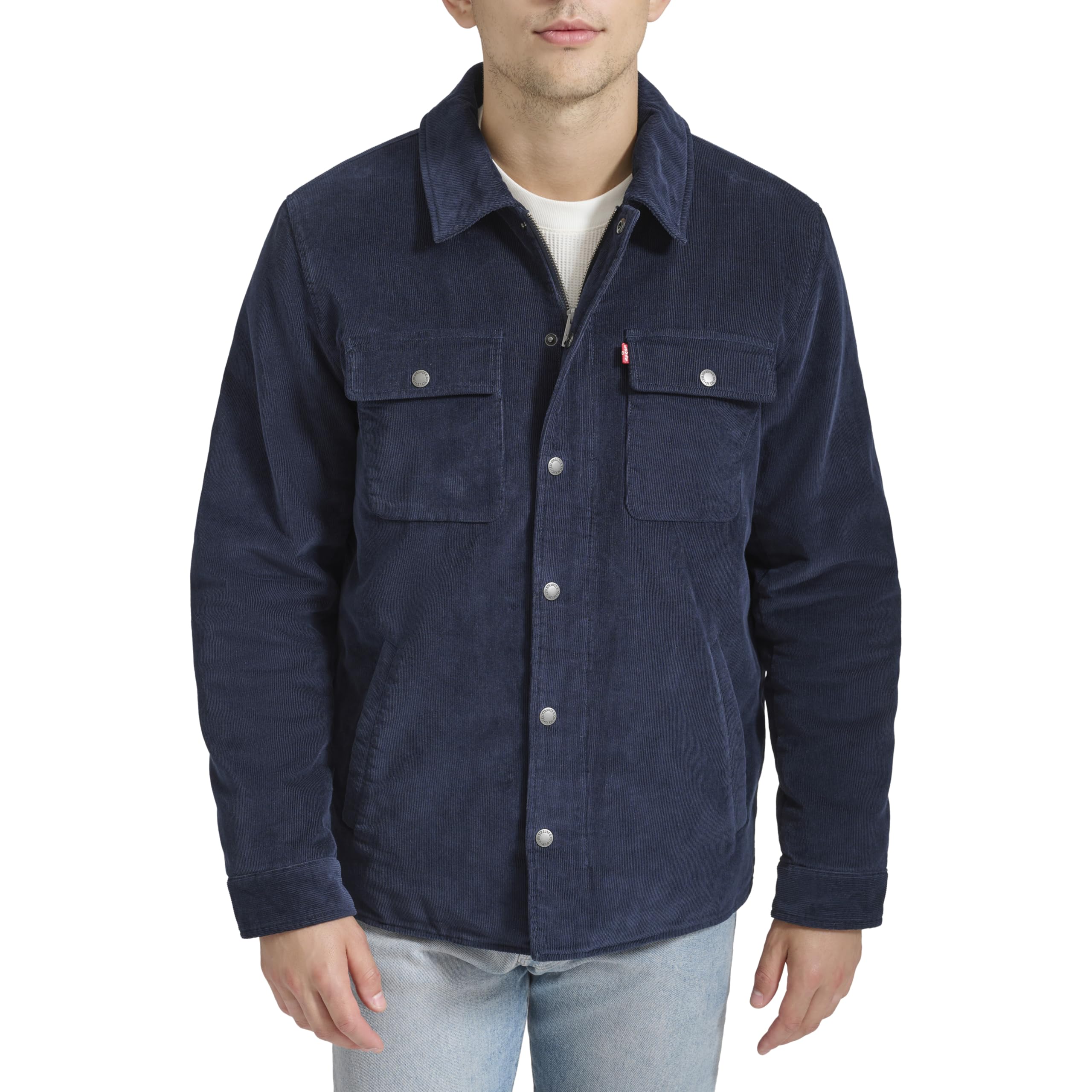 Levi's Men's Corduroy Shirt Jacket, Navy Filled