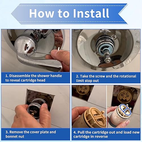 Miniatura 5 de Dreyoo Cartucho de equilibrio de presión de una sola función para RP70538, cartucho de ducha compatible con grifo Peerless y Delta de una sola