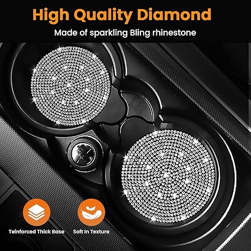 Miniatura 3 de 4 posavasos para automóvil, 2.75 pulgadas, de silicona, antideslizantes, a prueba de golpes, universales, para mujer