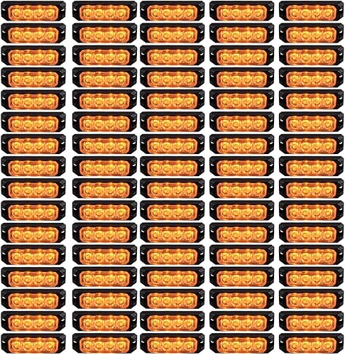 CORP - Barra de luz estroboscópica intermitente con 4 LED, impermeable, SYNC, advertencia de emergencia, para coche, camión, 12V-24V (ámbar, 80