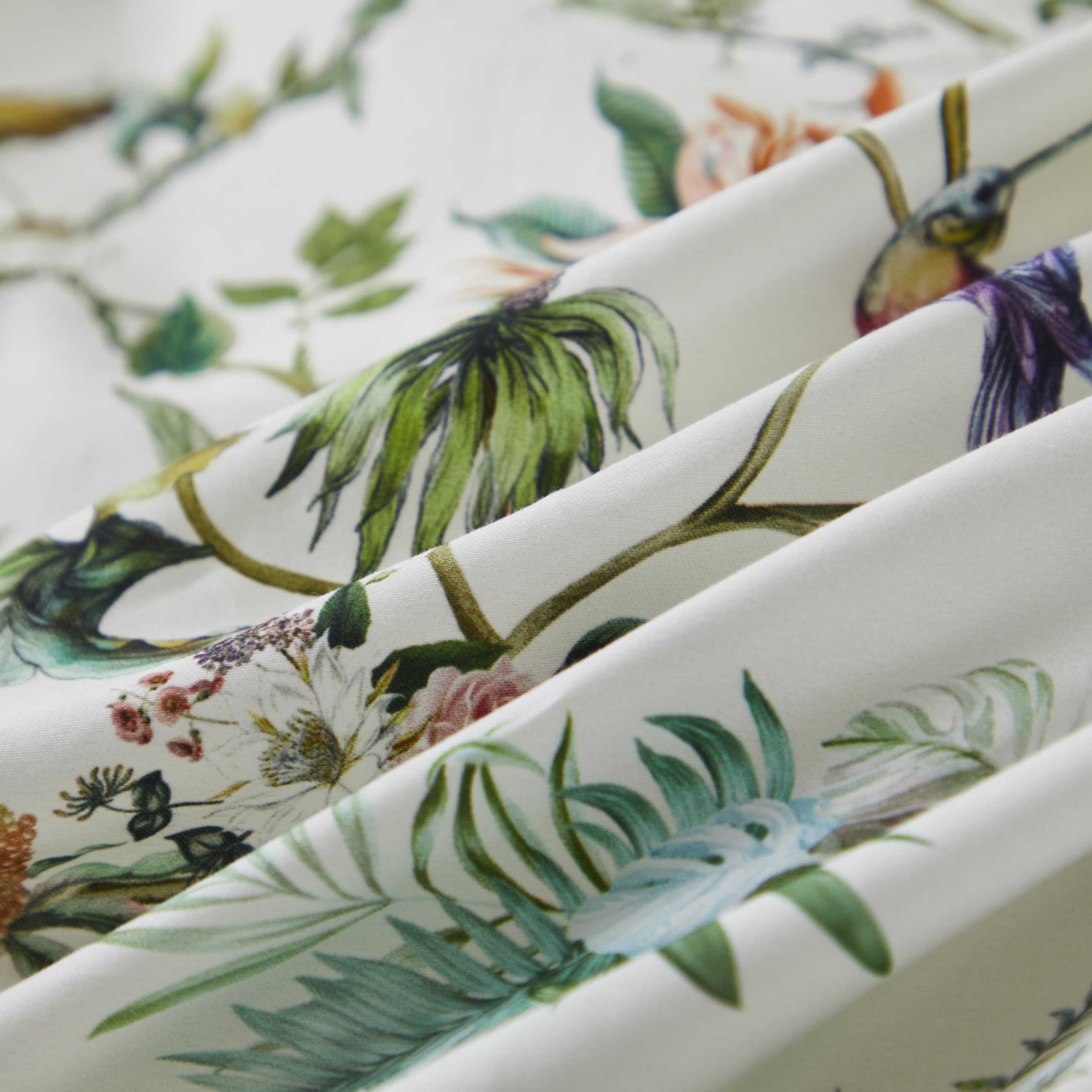 Brandream 3-teiliges Bettbezug-Set – 100% Baumwolle, Blumen & Vögel Muster, Versteckter Reißverschluss (Doppelbett XL)