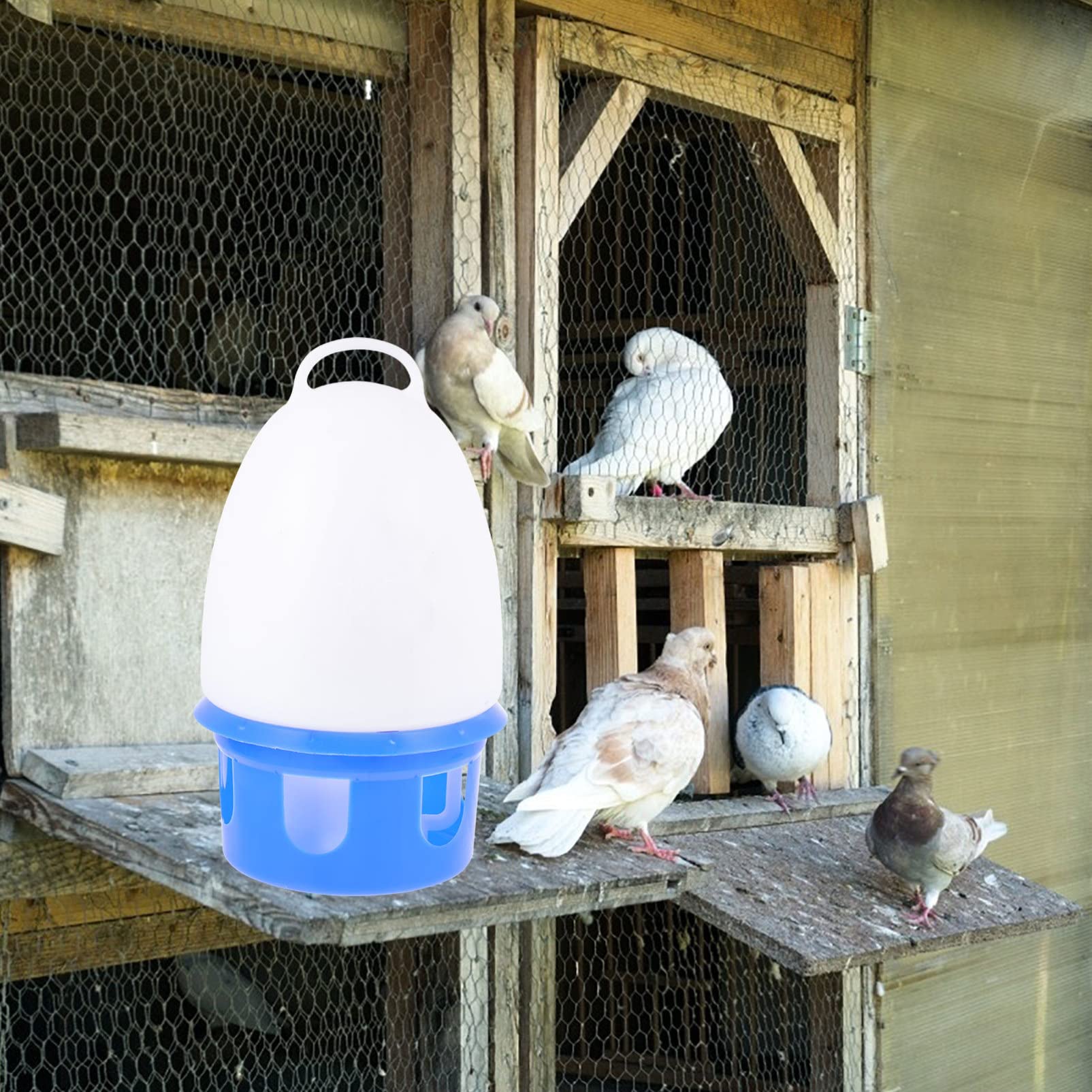 Mipcase Caldera para Aves Bebedero Automático De Gran Capacidad con Base Reforzada y Sistema De Llenado para Comederos y Bebederos