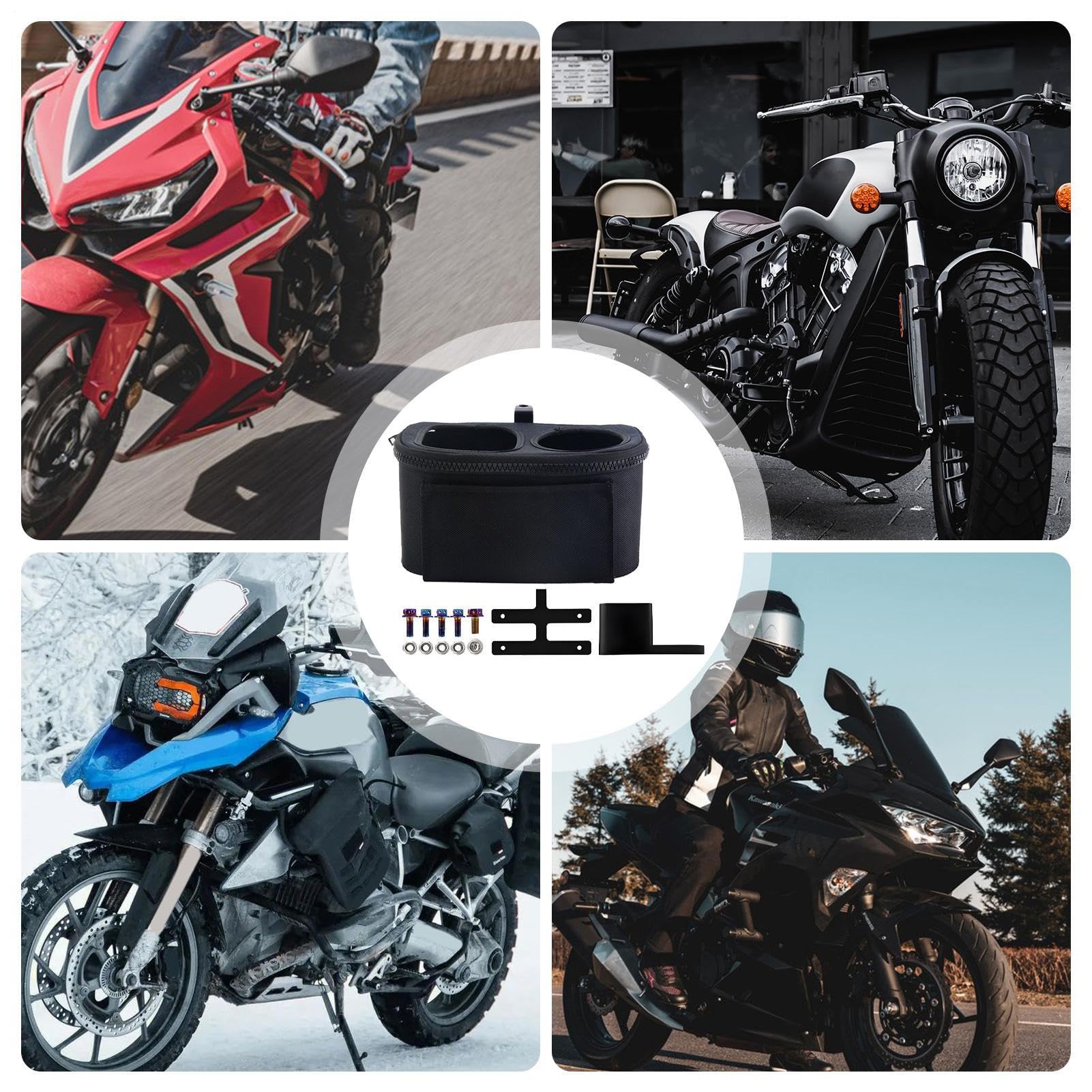 Portabicchieri Anteriore Motocicletta Protezione Pioggia Impermeabile | Borsa Portabicchieri Anteriore per Moto Per Turismo Crociera Lunga Distanza Spostamenti Urbani Motociclisti Uomini