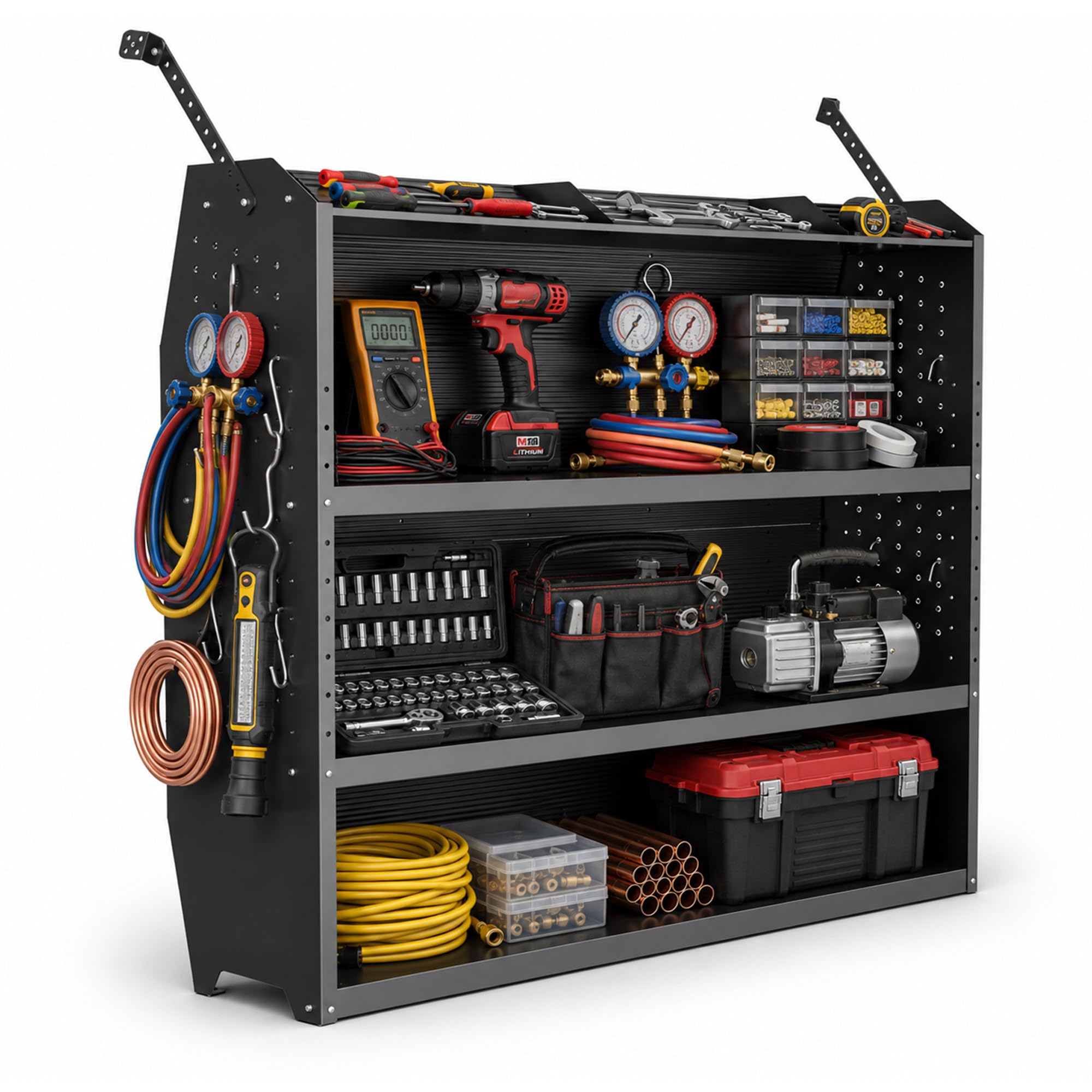 Steel Cargo Van Shelving Storage System Fit for Nissan NV200, Ford Transit Connect 2014+, Chevy City Express, RAM ProMaster City