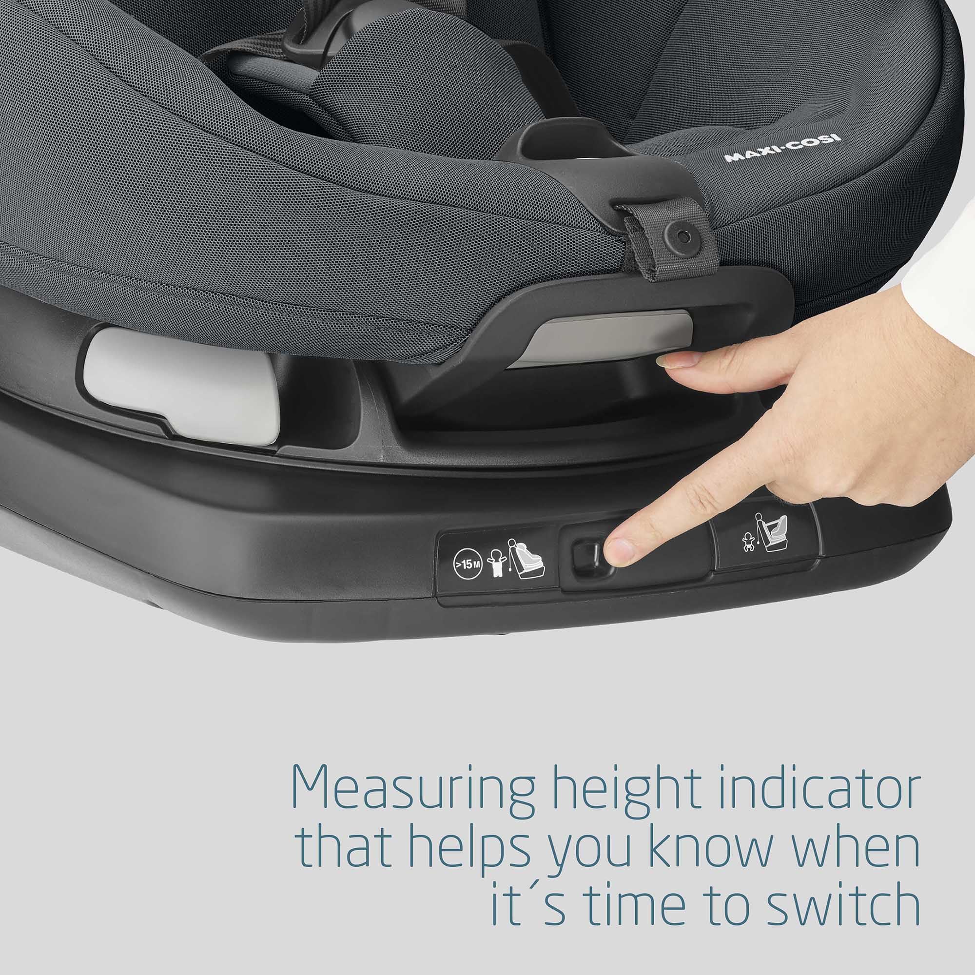 Maxi-Cosi Axissfix, i-Size, Silla de coche giratoria 360° isofix, silla auto reclinable y contramarcha para bebés 4 meses - 4 años, 61-105 cm, Authentic Graphite