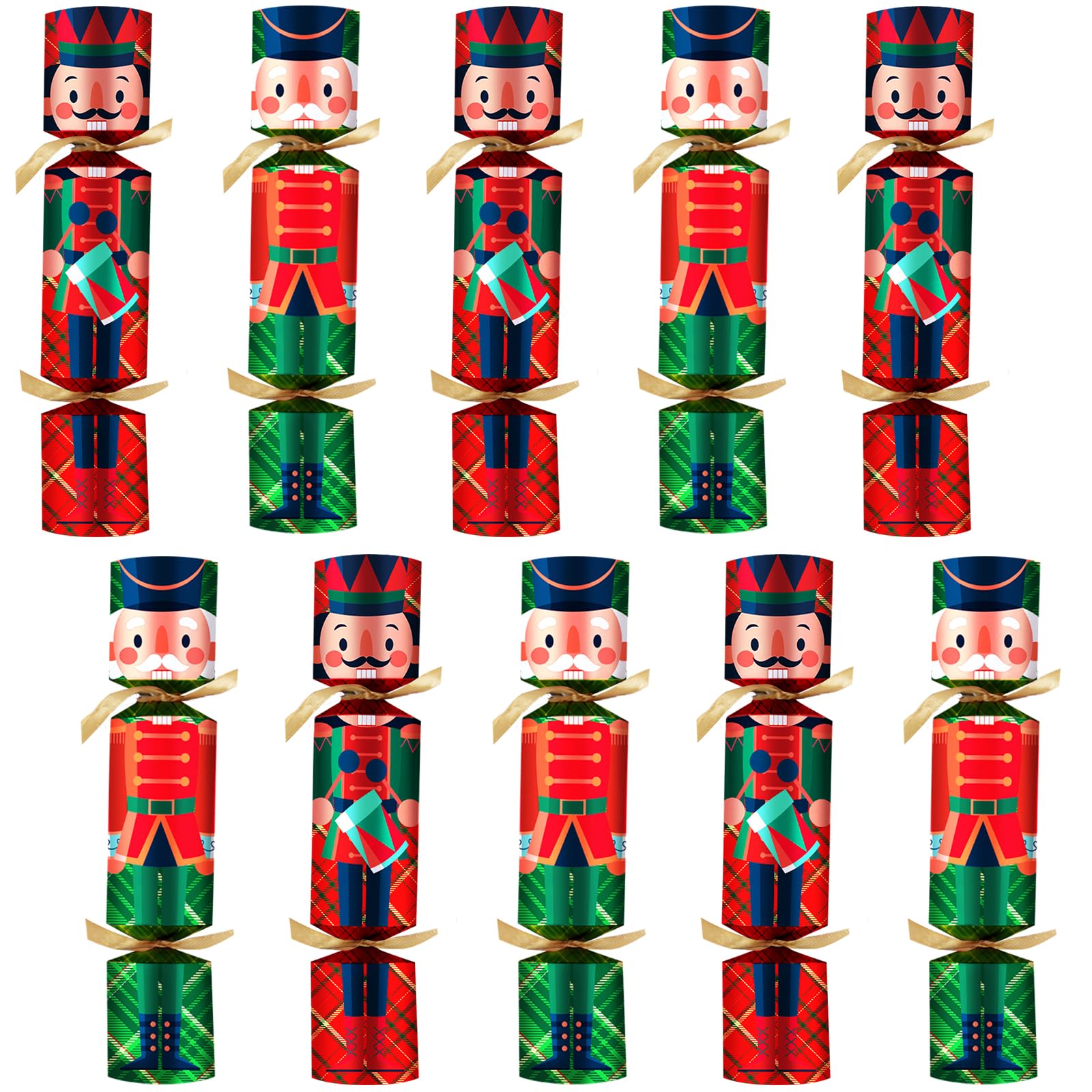 FUNIXY 10PACK Christmas Party Favor 10'' No-Snap Table Favors with Prize Joke Gifts for Adults Kids Party Supplies Dinner Decorations British English Holiday Games