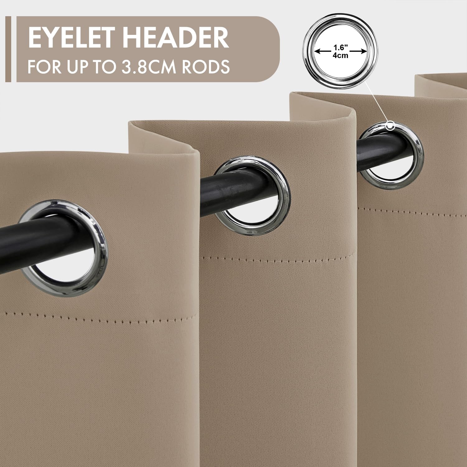 Woaboy Tende Oscuranti Talpa 2 Pezzi con Anelli Termiche 140x260 cm | Tende Isolanti Termiche Oscuranti per Interni, Salotto e Camera da Letto, Finitura Moderna