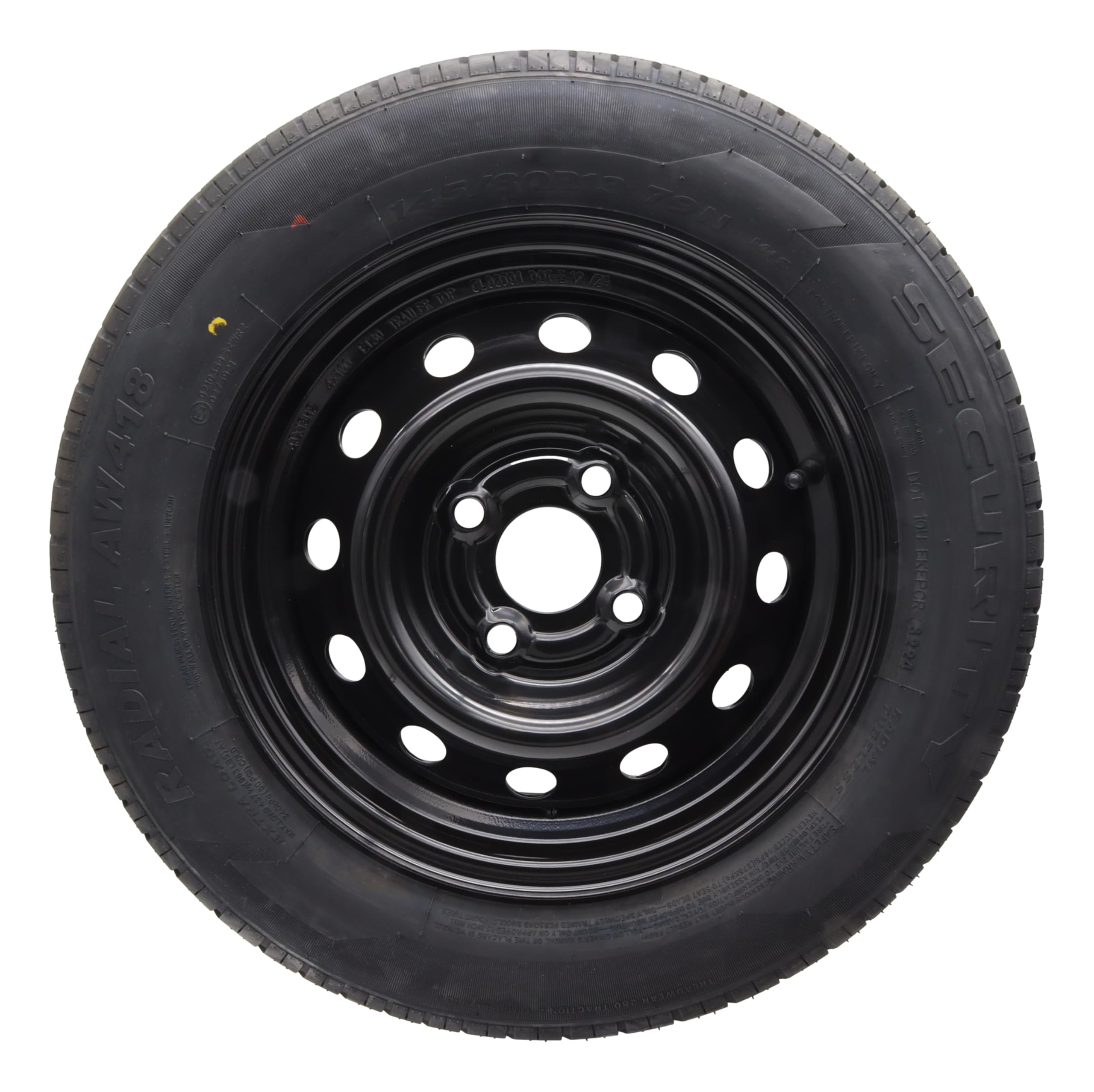 Ruota completa 145/80R13 79N 4 x 100, 4Jx13, 145 80 R 13, llanta nera, ruota per rimorchio