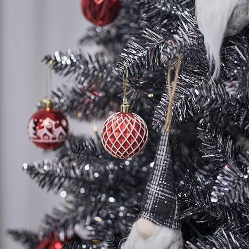 Miniatura 8 de Árboles de Navidad artificiales, árbol de abeto negro degradado para el hogar, oficina, apartamento, decoración de fiesta, sin luz, 5 pies