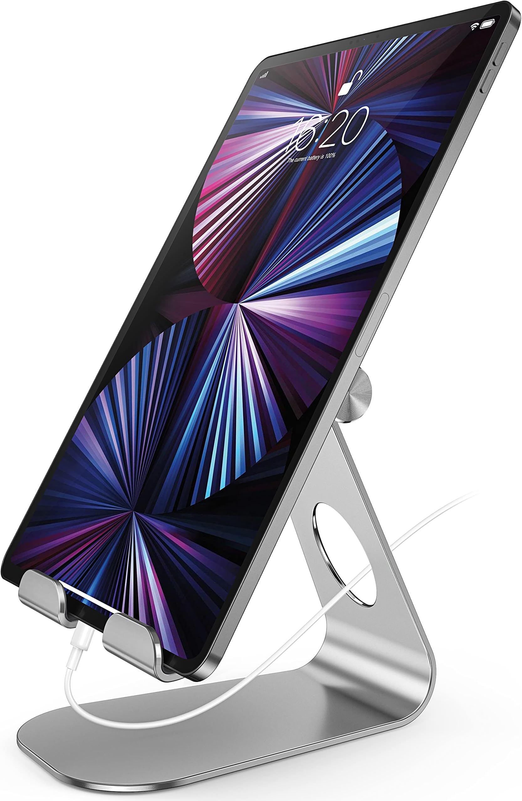 Adjustable Tablet Stand, AirienX Heavy Duty Desktop Stand Holder Dock Compatible with Tablets Such as iPad Pro 9.7, 10.5,12.9 Air Mini 4 3 2, Kindle Fire, Tab, E-Reader and More (4-13'') - Silver