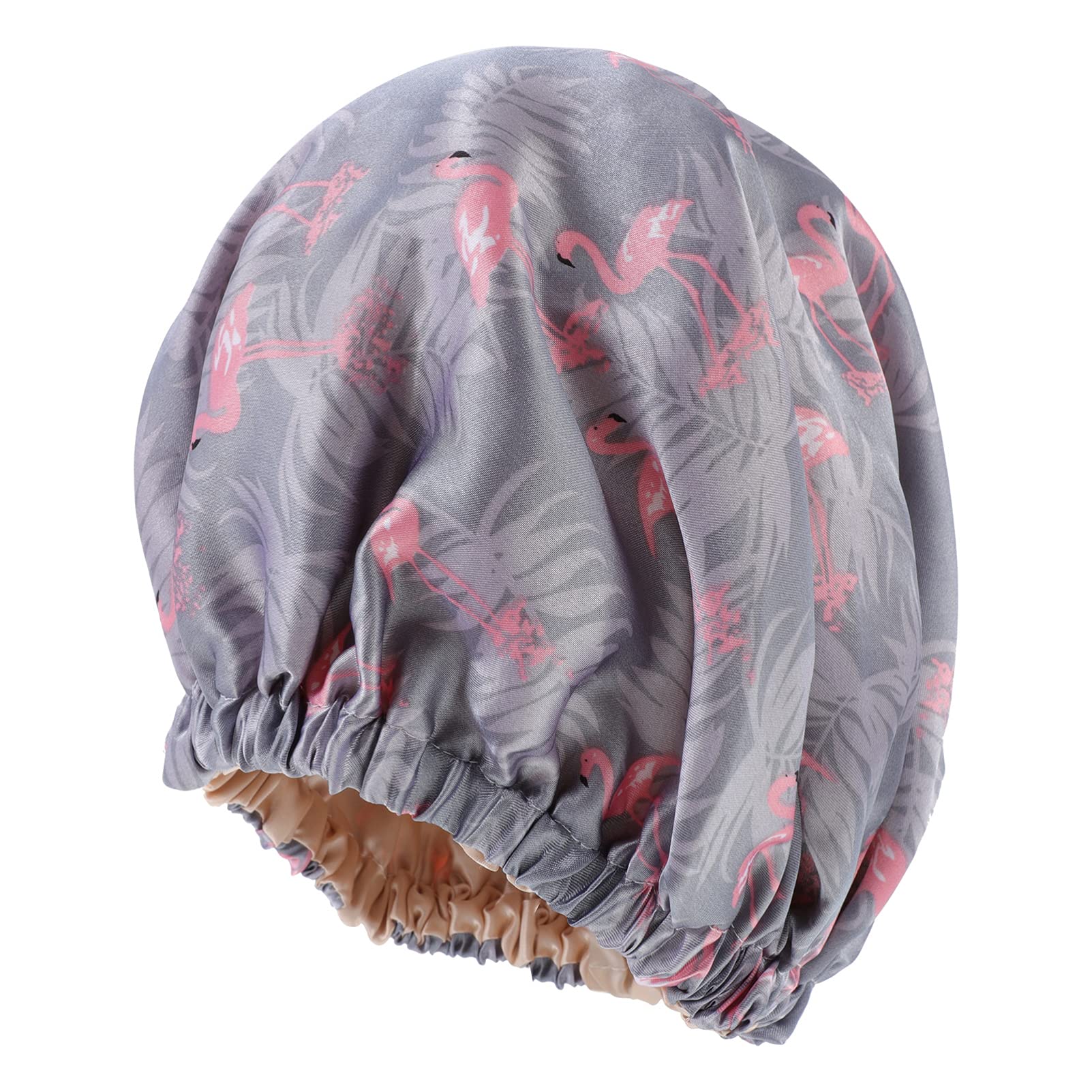 Didiseaon 5pezzi Berretto Notte Satin Cappello Da Notte Per Donna Accessorio Per Dei Per Sonno Makeup e Yoga Design Elegante Con Fenicotteri