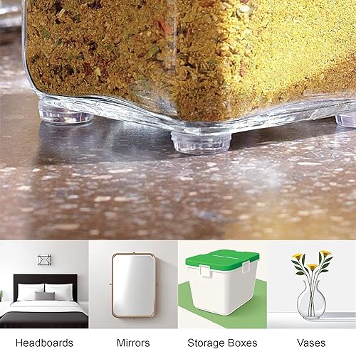 Pack of 100 Cabinet Door Bumpers - 1/2” Diameter Clear Adhesive Pads for Drawers, Glass Tops, Cutting Boards, Picture Frames, Small Furniture(Circle,50 Piece)