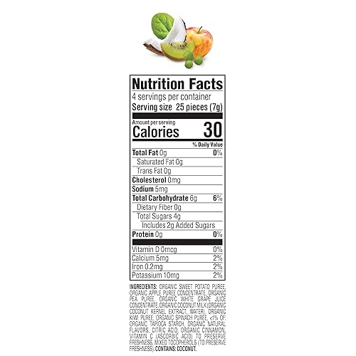 Miniatura 6 de Happy Creamies Baby Organics Creamies - Bocadillos liofilizados de verduras y frutas con leche de coco espinacas y guisantes y kiwi 1 onza paquete