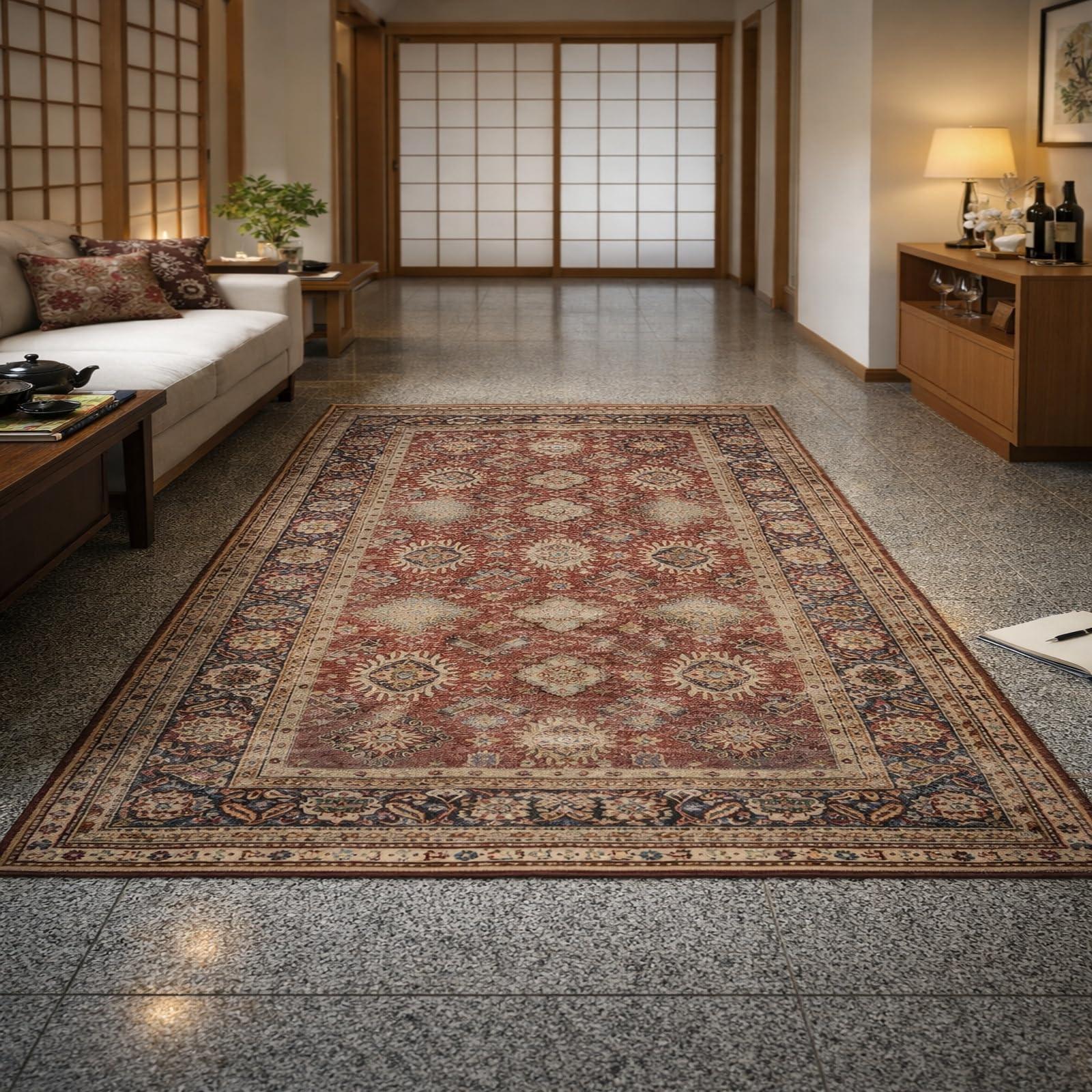 Alfombra de pelo corto lavable 170x240 cm suave antideslizante sala de estar