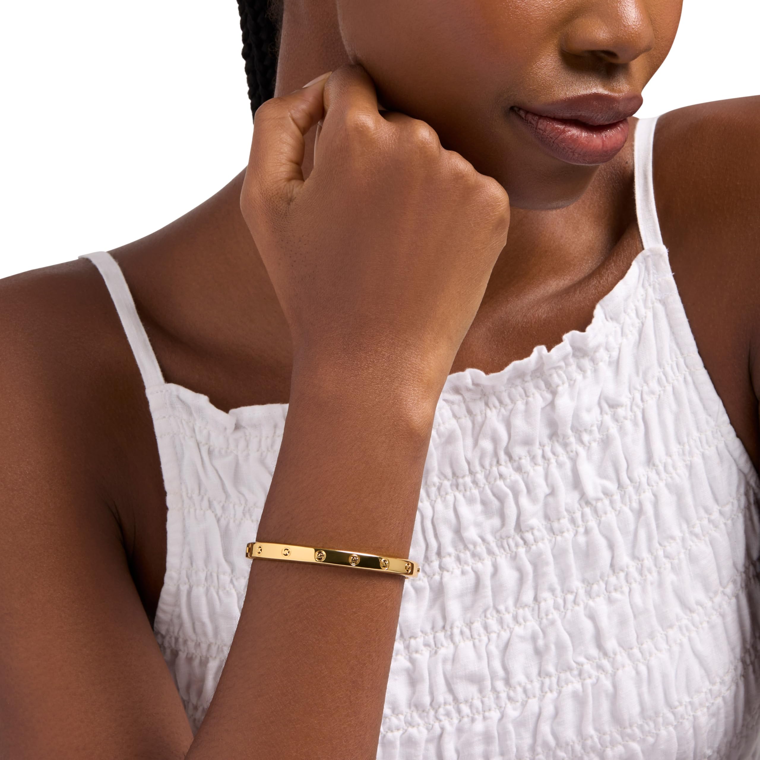 Michael Kors Damen Armband aus Messing mit Druckknopfverschluss