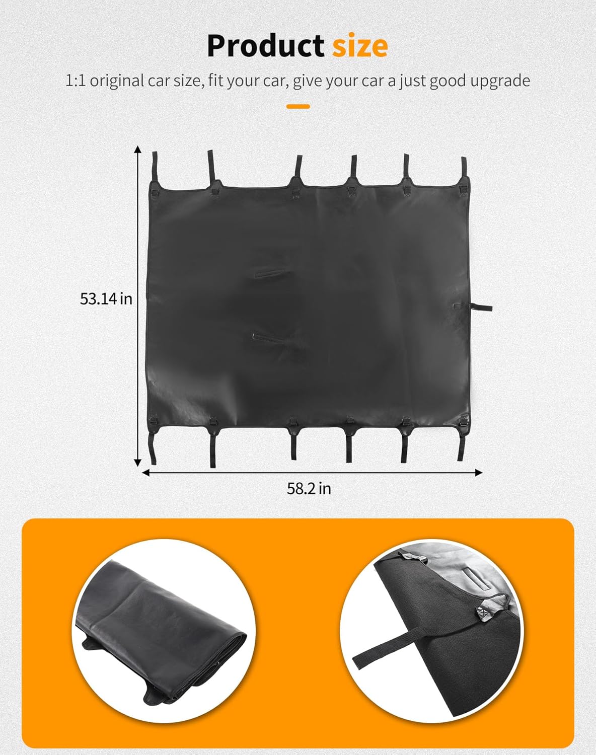 Hoolcar Sun Shade Top Bikini Top Cover Compatible with Jeep Wrangler TJ Top Sunshade Soft Mesh Roof Cover (1997-2006)- Wind Noise UV Blocker, Leather