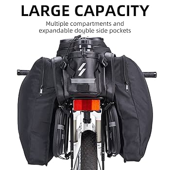 Amazon.com: ROCKBROS Bike Trunk Bag - Carbon Leather Bicycle