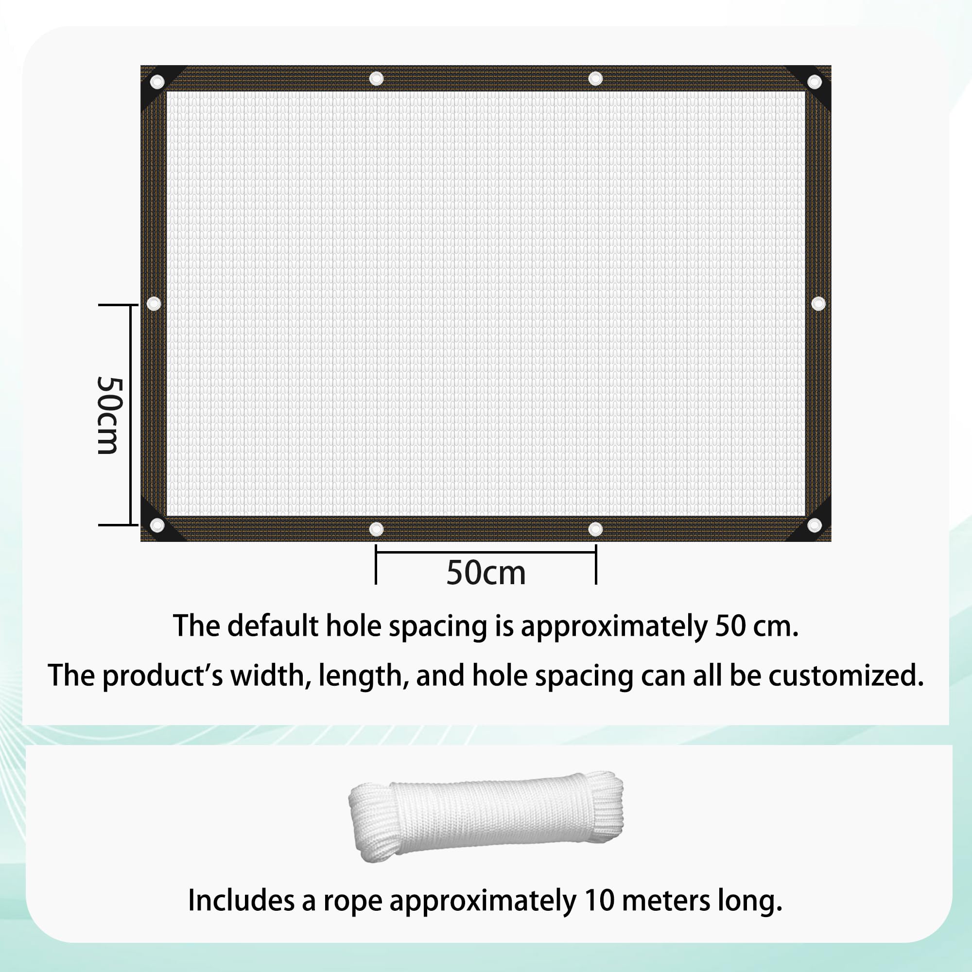 Aluminiowa Tkanina Zacieniająca Z Przelotkami 360 x 500 cm Przeciwsłoneczna Tkanina Na Cień Ogrodowy Z Przelotkami Do Użytku Zewnątrz Ogród, Samochód, Zwierzęta, Srebro