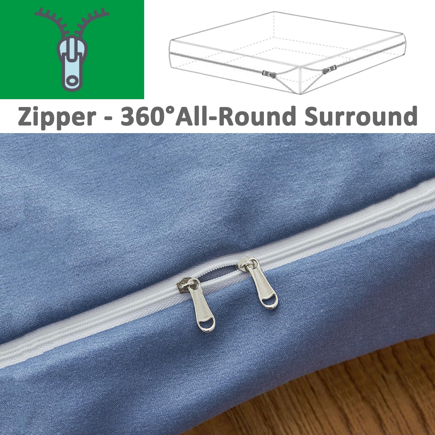 Generic Fodera Per Materassi Futon Da Pavimento Tradizionali Giapponesi,Coprimaterasso Futon Giapponese Cotone,Protezione Per Materassino Con Cerniera,Delicato Sulla Pelle,Cloud1,Full/120x200cm