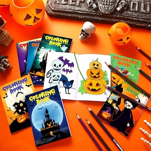 Miniatura 6 de Jutom 56 libros para colorear de Halloween a granel para niños y adultos, bolsas de regalos de Halloween, regalos para actividades divertidas,