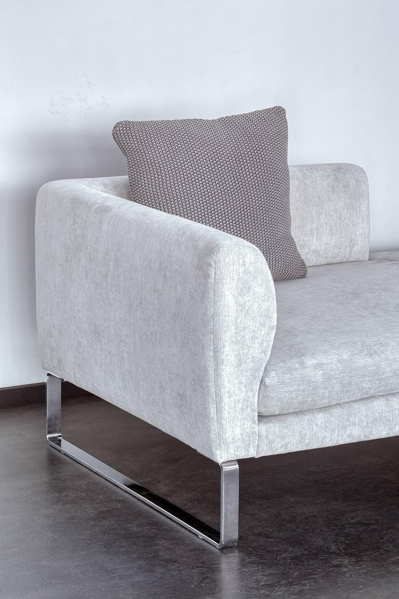 Federa per il cuscino Nika a maglia grossa, 50x50 cm, bianco crema (effetto cromatico), 100% cotone, Oeko-tex, accogliente elegante alla moda, decorativo, per divano