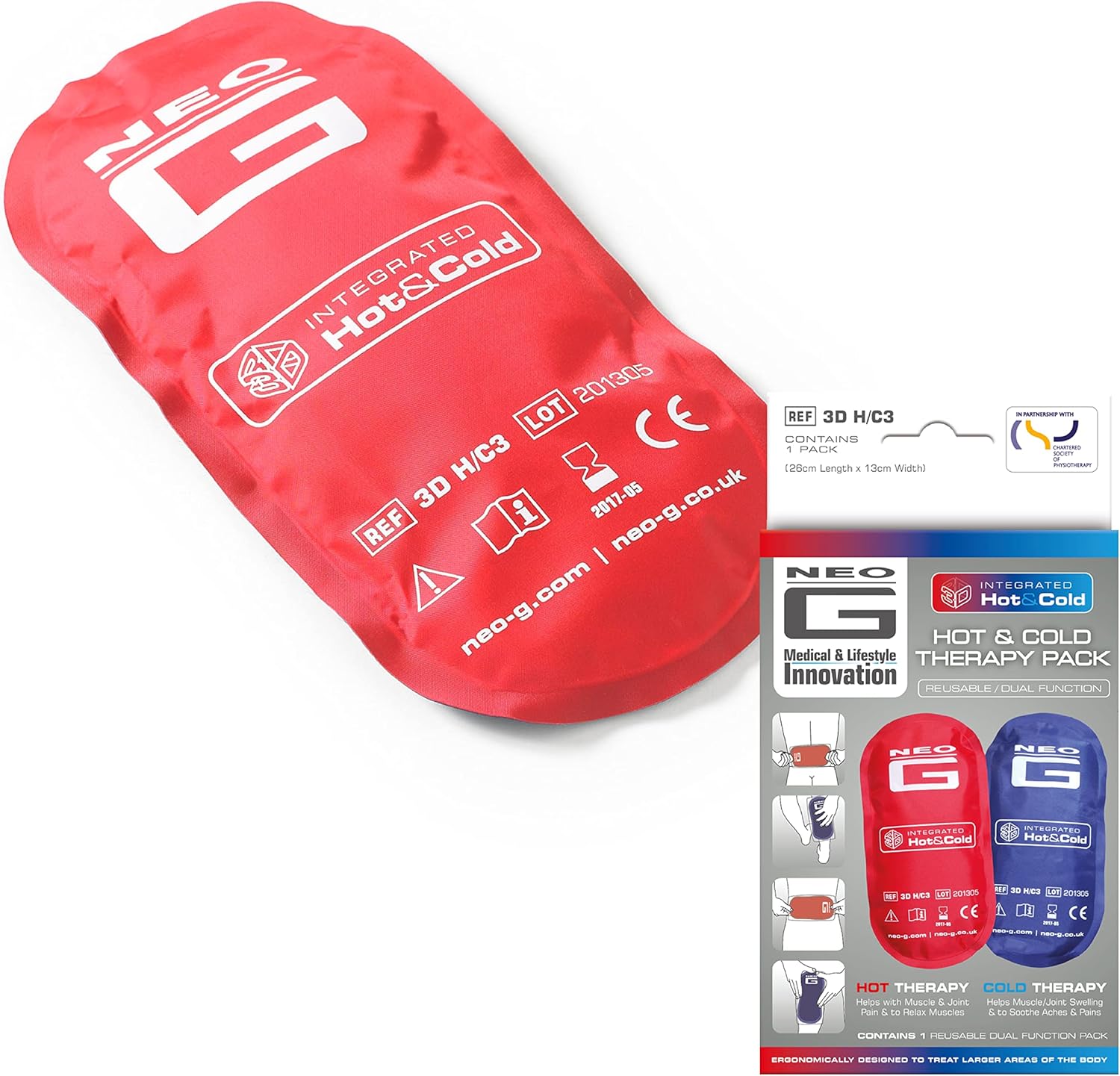 Neo G Hot and Cold Therapy Pack – Flexible Ice/Heat Pack for Injuries, Muscle Inflammation, Joint Pain, Swelling, Sprains – Reusable and Dual Function – Class 1 Medical Device – Qty 1 Pack – Blue/Red Neo G Hot and Cold Therapy Pack – Flexible Ice/Heat Pack for Injuries, Muscle Inflammation, Joint Pain, Swelling, Sprains – Reusable and Dual Function – Class 1 Medical Device – Qty 1 Pack – Blue/Red