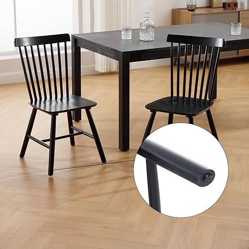 Miniatura 7 de LZAREAL Juego de 2 sillas de comedor de madera estilo granja, sillas de cocina modernas de mediados de siglo, sillas de comedor francesas Windsor