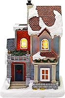 Vista 4 de MOMENTS IN TIME Christmas Village - Juego de 12 piezas, con luces LED, funciona con pilas (no incluidas)