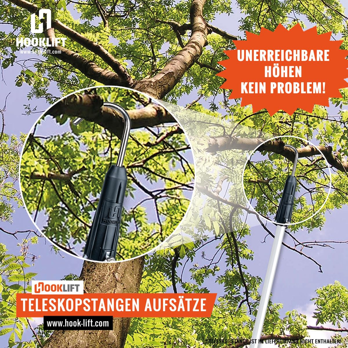Baum-/Enter-Haken für Teleskopstangen universell – Greifhaken zum Heranziehen und Bewegen von Gegenständen für Lager, Werkstatt, Haushalt & Garten.