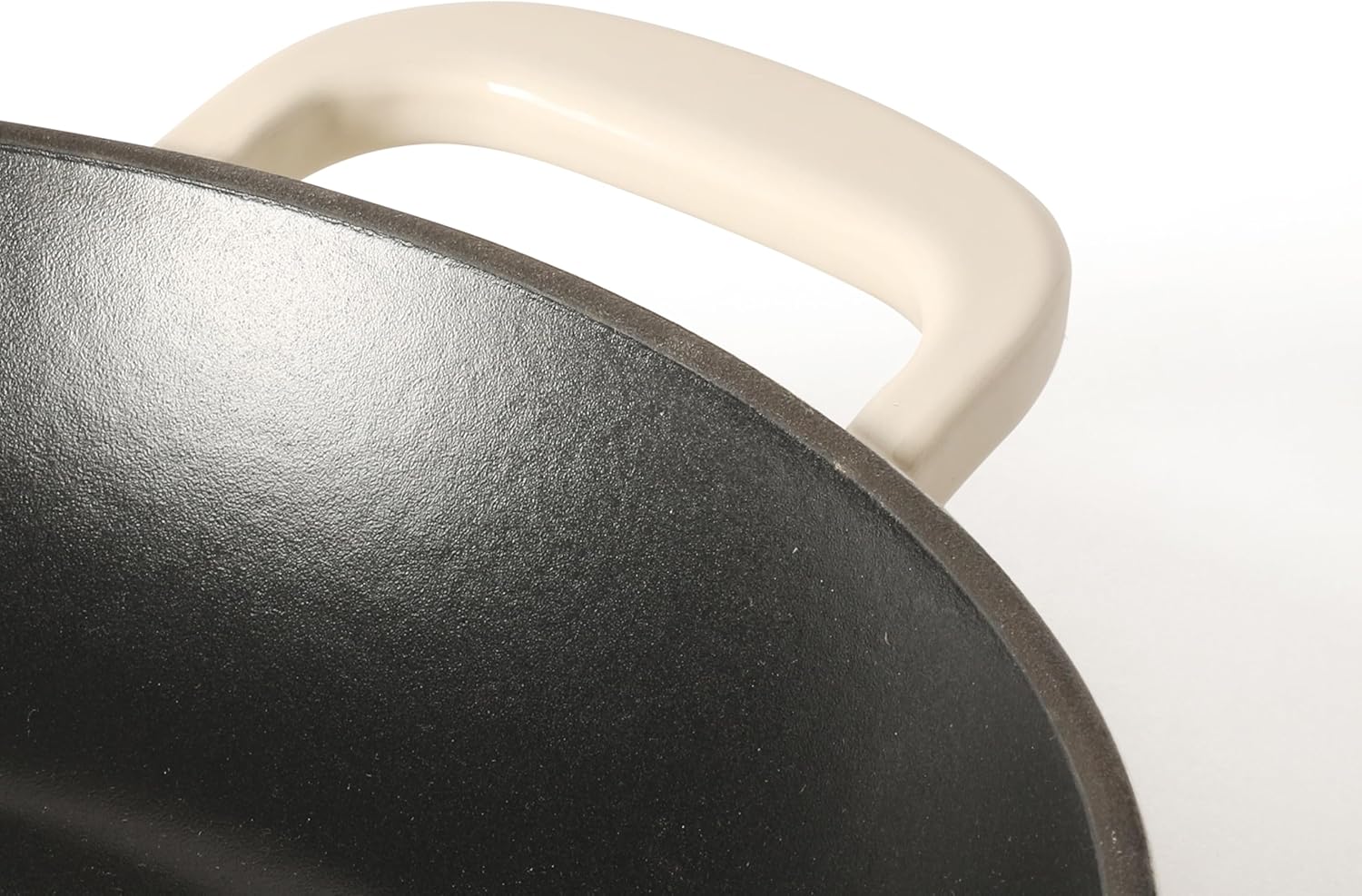 Martha Stewart Gatwick 12” Enameled Cast Iron Skillet, PFAS-Free, Linen White Exterior with Matte Black Enamel Interior, Rust Resistant, Oven Safe