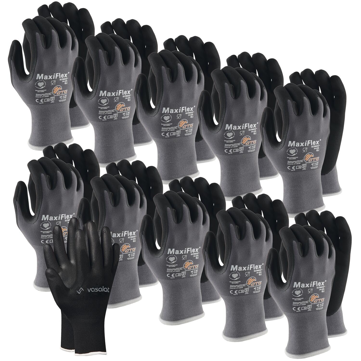 ATG Maxiflex Handschuhe Gr. 9 Ultimate 10 Paar - Arbeitshandschuhe Herren und Damen mit hervorragendem Grip