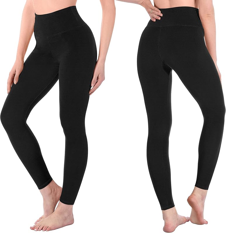 SINOPHANT High Waisted Leggings for Women - Full Length Capri Buttery Soft Yoga Pants for Workout Athletic(Full Black,L-XL) image 2