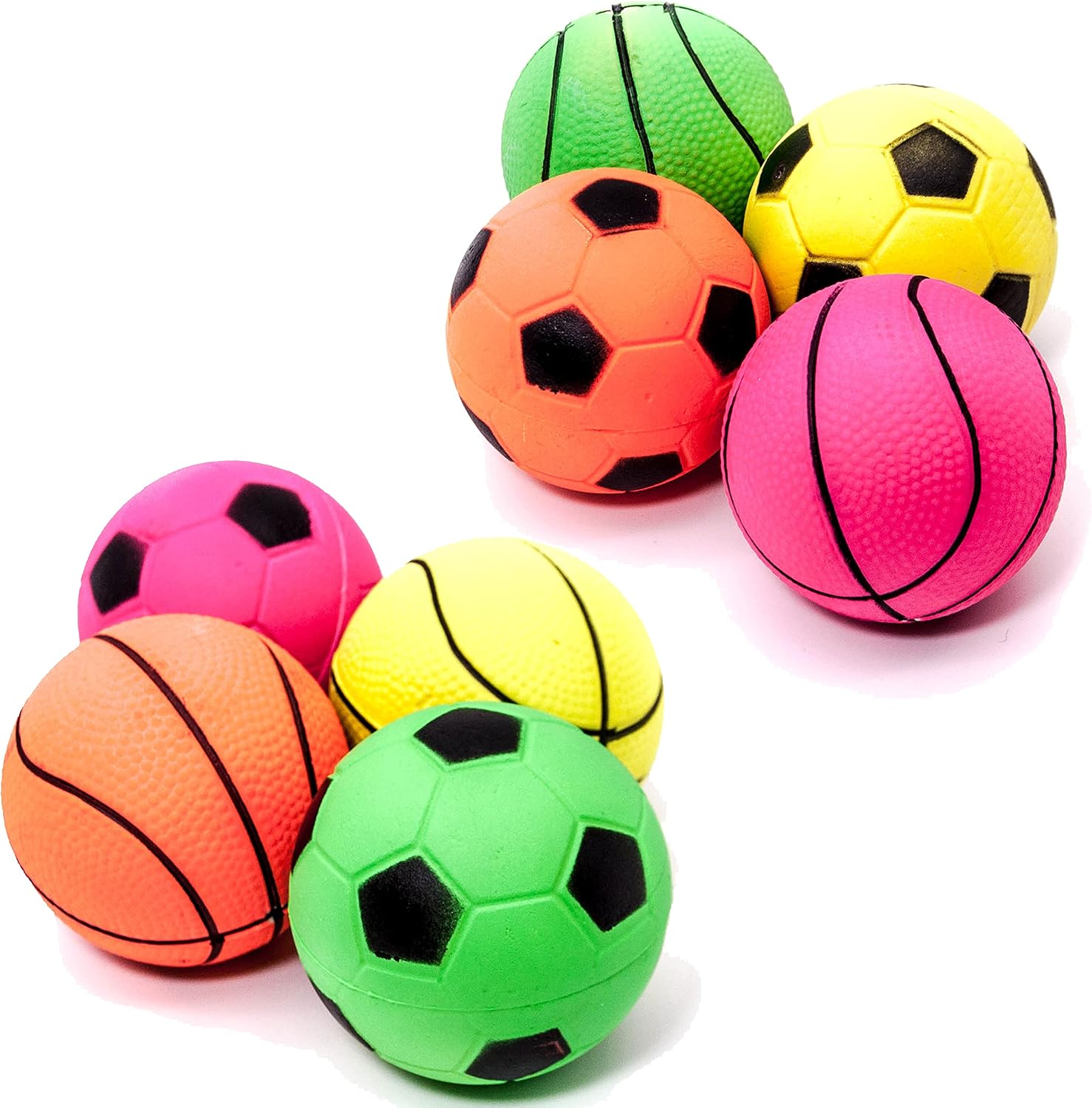 Petopedia 4x 6cm Rubber Dog Balls, HIGH BOUNCE Floating Toy Ball, Sports, Solid Core, Sponge