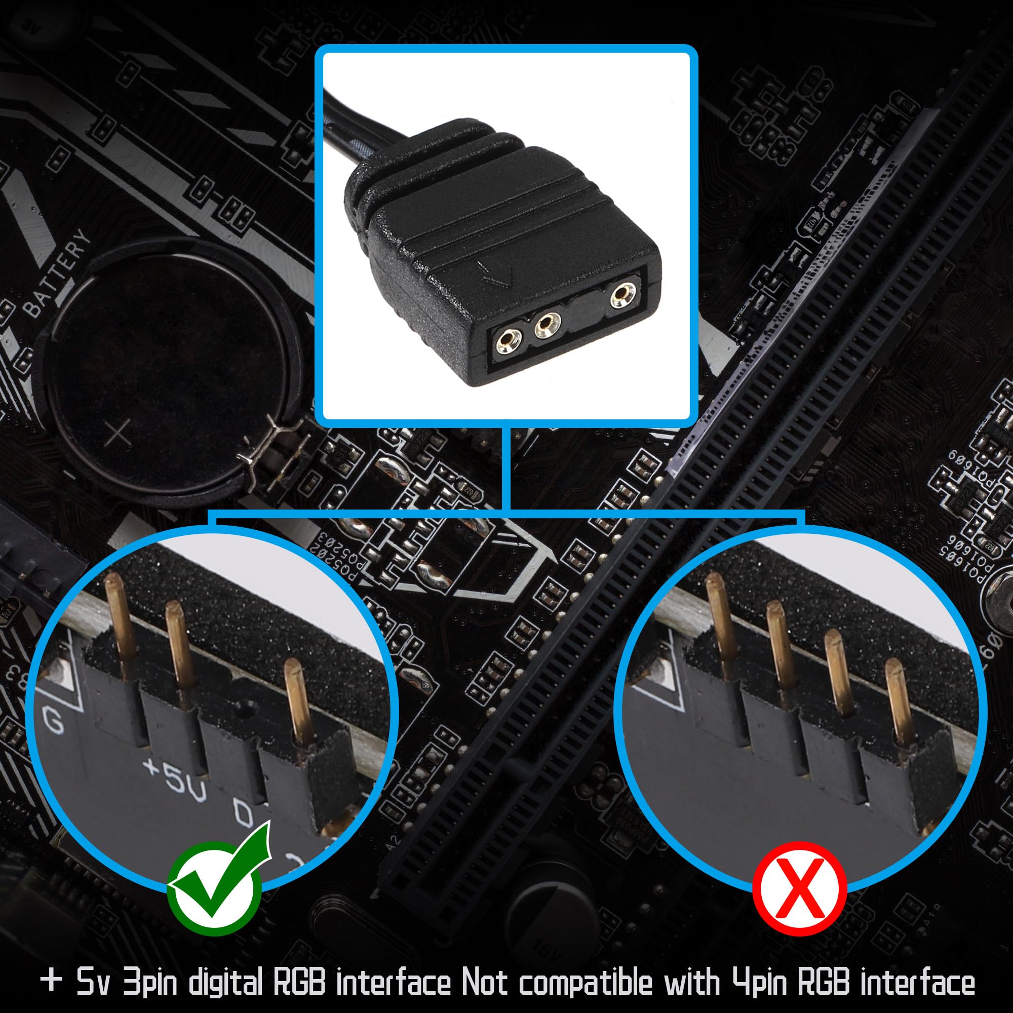 Hub Argb 5V 3Pin RGB LED Splitter Fan Hub da 1 a 11 Porte con Porta SATA per Computer PWM Fan