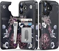 Vista 85 de LETO para iPhone 15 Pro Funda tipo cartera - Tapa tipo folio con patada - Diseños de moda - Tarjetero - Funda protectora para mujeres y niñas - 6.1