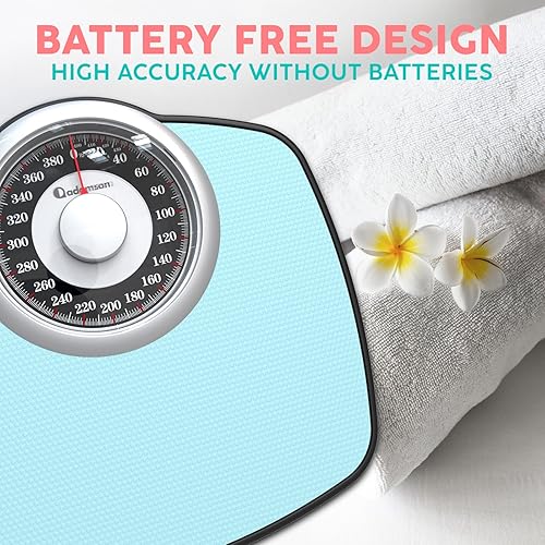 Miniatura 5 de Adamson Báscula A25 para peso corporal, hasta 400 libras, esfera de 5.3 pulgadas en plataforma de 12.4 x 10.2 pulgadas, superficie de goma