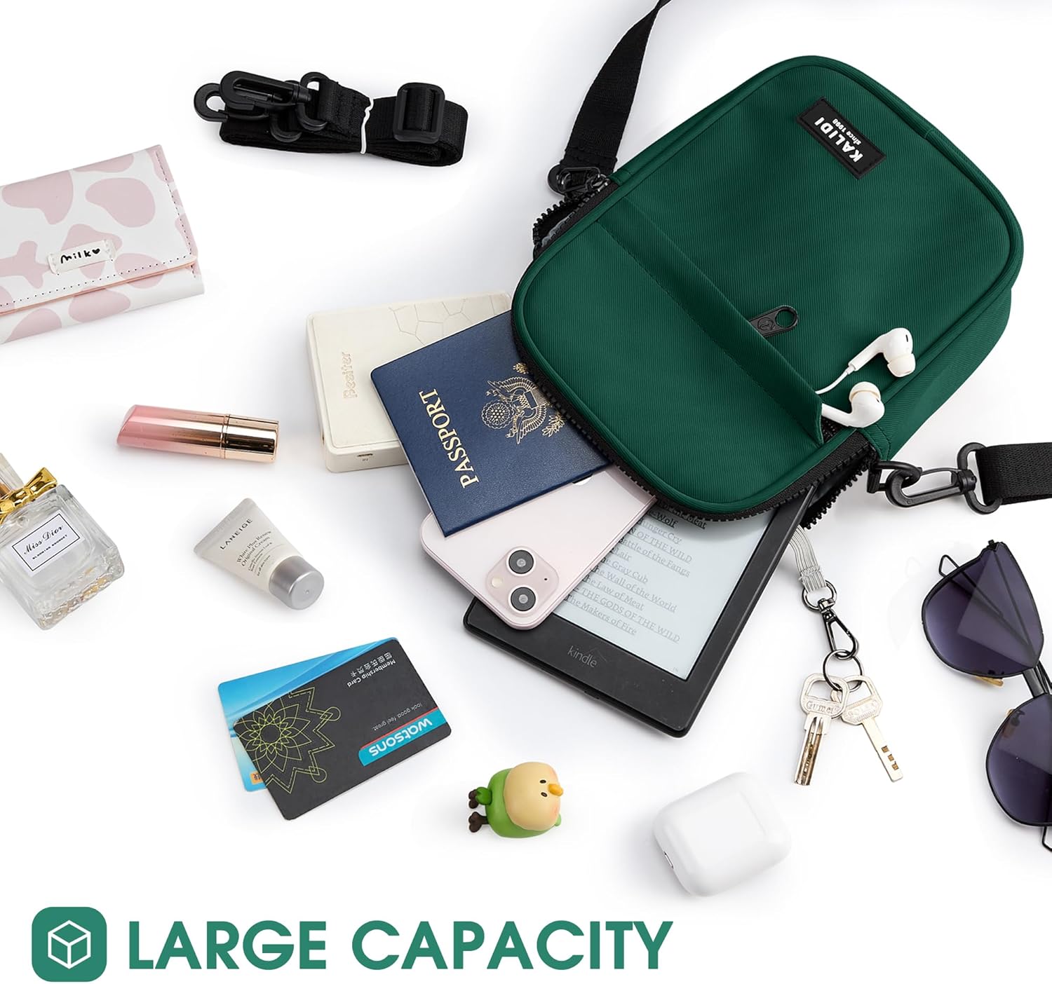 KALIDI Crossbody Sling Bag for Women Men Multi Position Small Purse Waist Fanny Pack with Adjustable Strap - Image 8