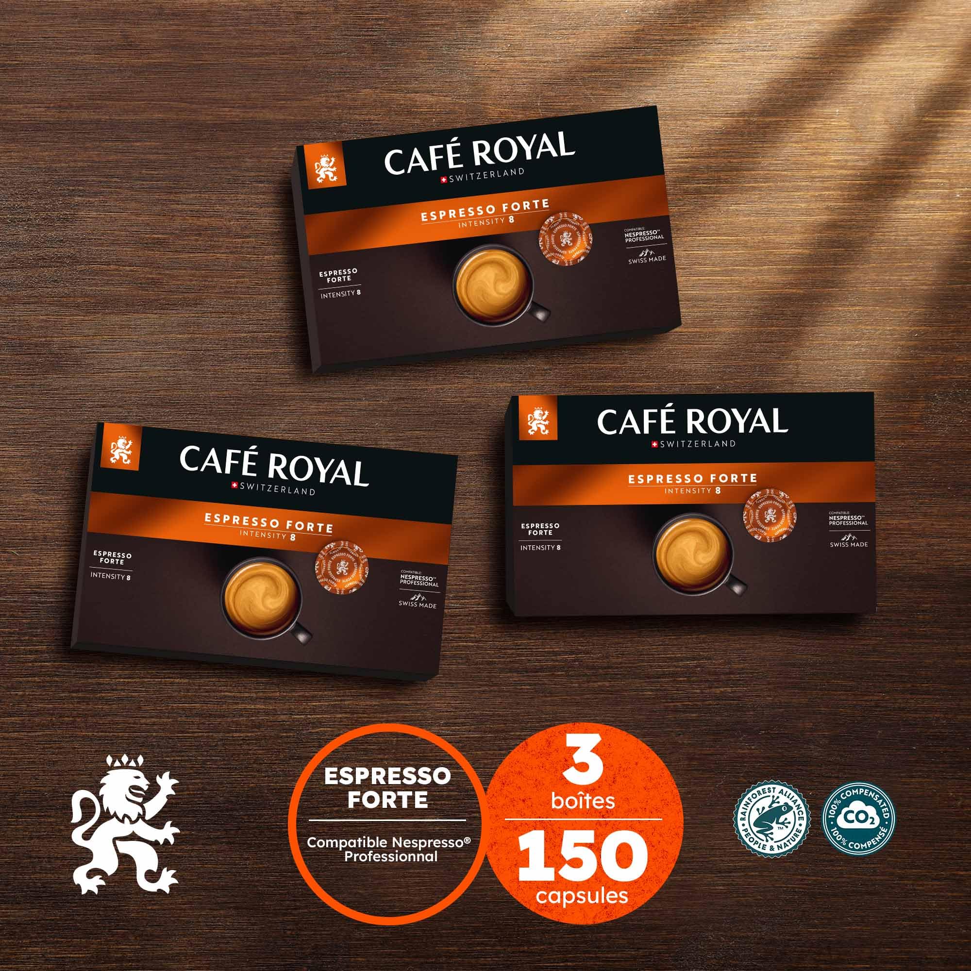 Café en Dosettes - Café Royal Pro | 3 x 50 - Compatibles avec les Machines à café Nespresso®* Professional - Saveur Espresso Forte