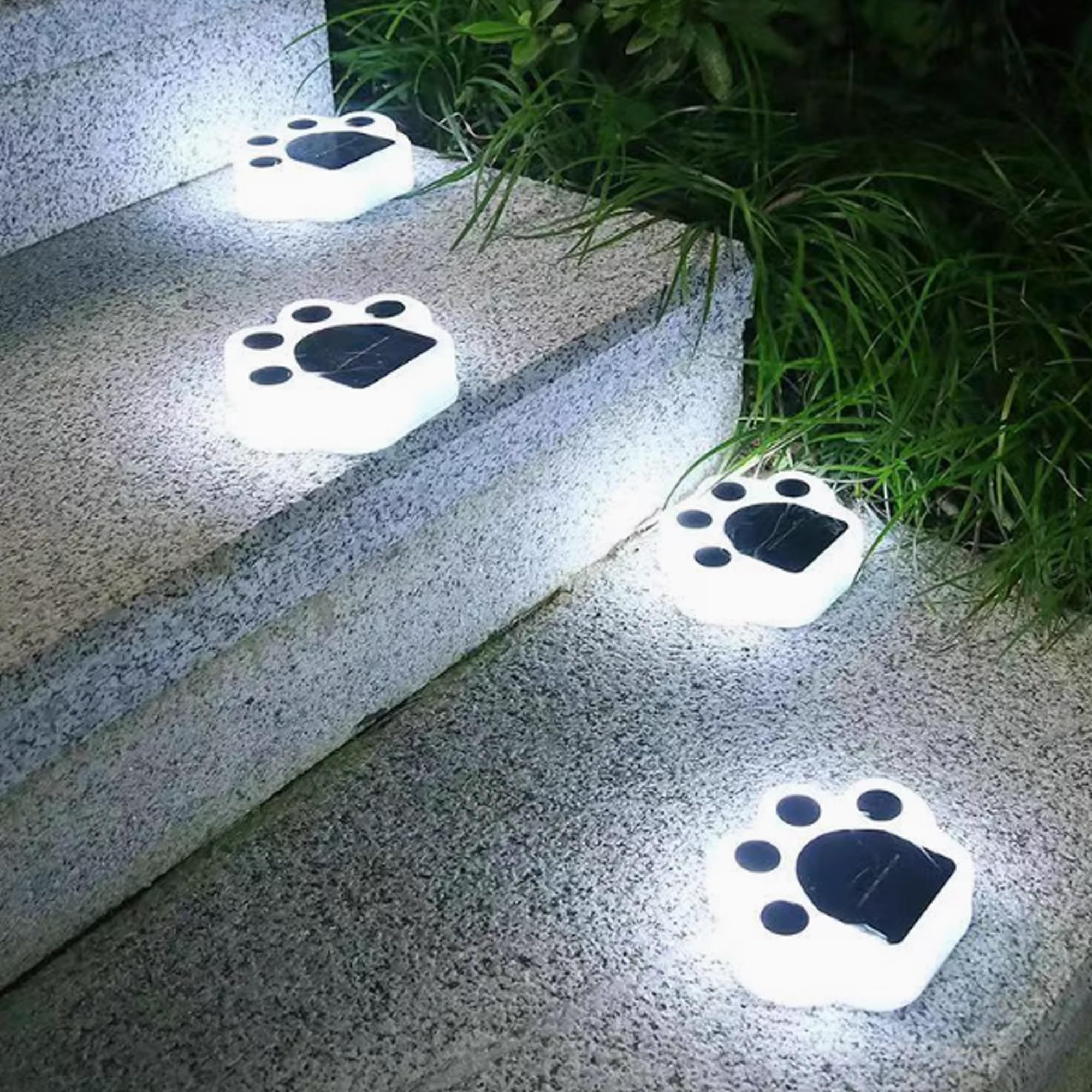 4 confezioni di luci solari da terra, Lampada solare da giardino, luci per vialetti paesaggistici da giardino, IP65 impermeabile, per decorazioni per portici anteriori, patio, cortile, vialetto(luce b