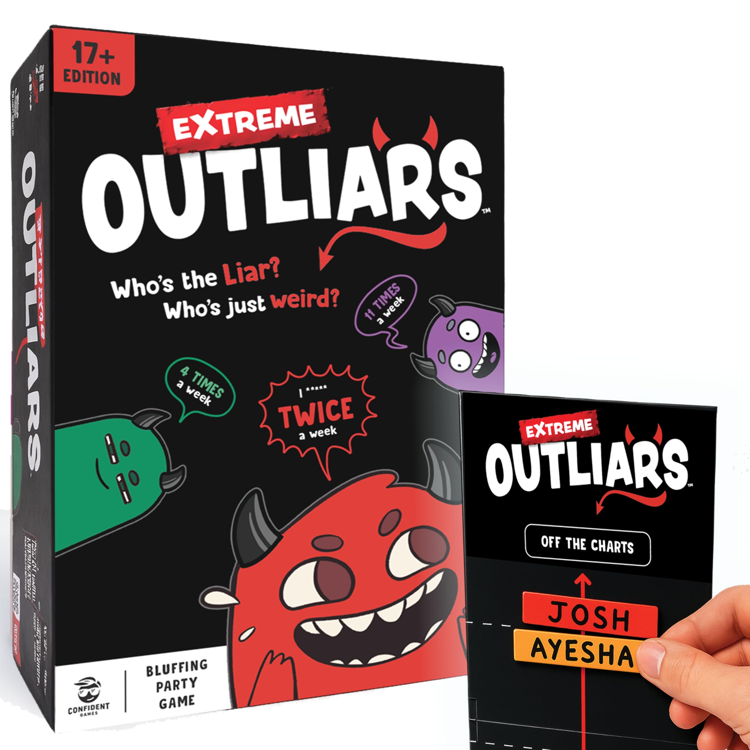 Extreme Outliars - Outrageous Bluffing Party Game for Ages 17+ | Spot the Liar with Hilarious Secrets Revealed | Best Adult Board Game for Game Night, Hen & Stag Dos