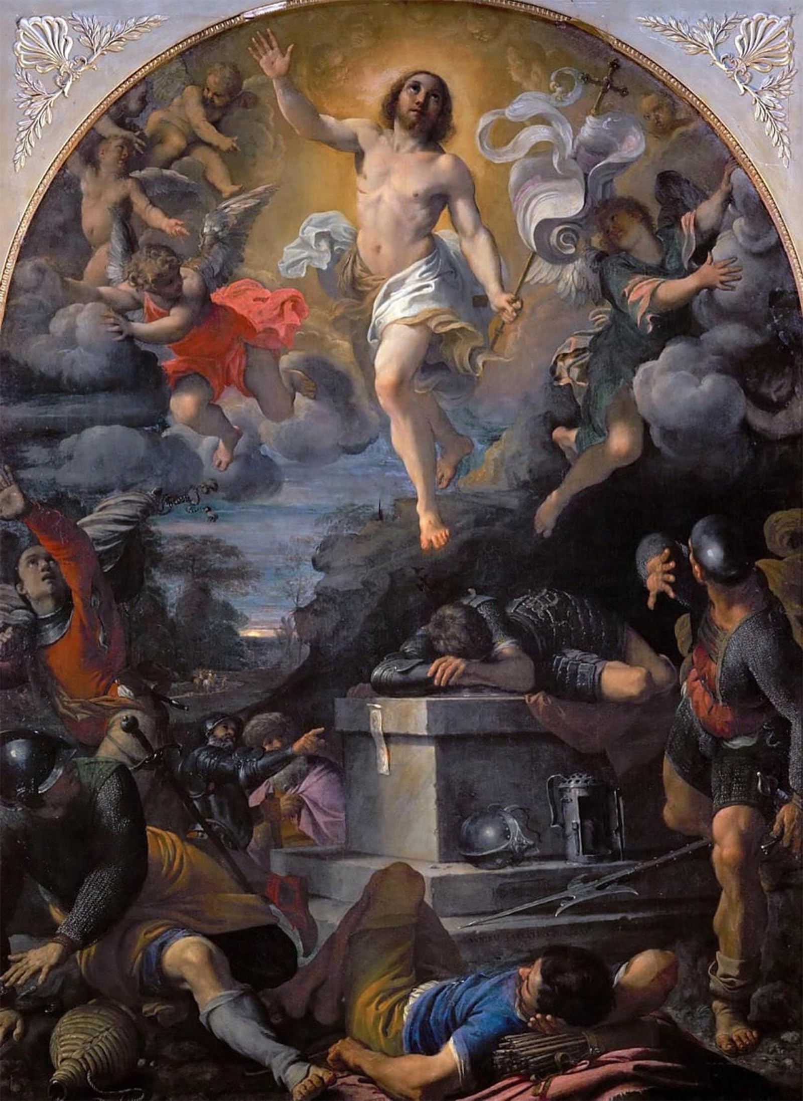ARTXLXXBN Famous Painting Canvas Artwork Graffiti Print the Resurrection of Christ by Annibale Carracci Portrait Canvas Image for Home Decor 60x90cm